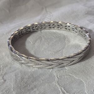 John Hardy Modern Chain Hinged Bangle, SS, 8mm